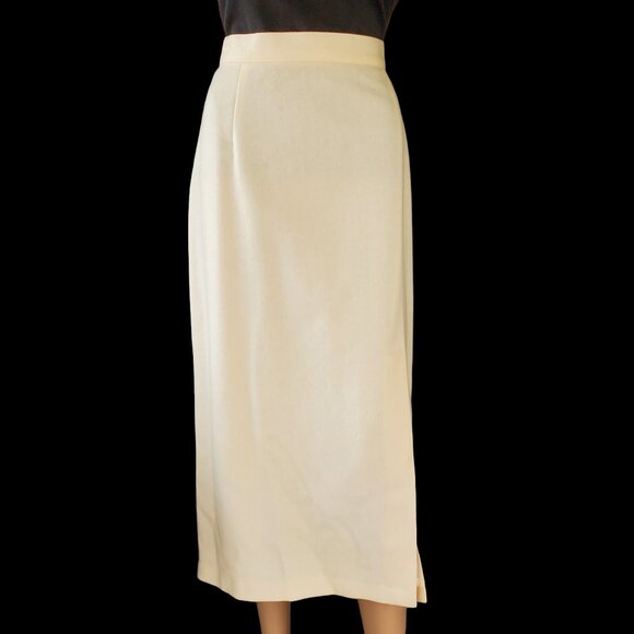 VTG Radcliffe Sag Harbor Wool Suit Set Women's 12/16 Blazer Pencil Skirt White - Picture 11 of 16